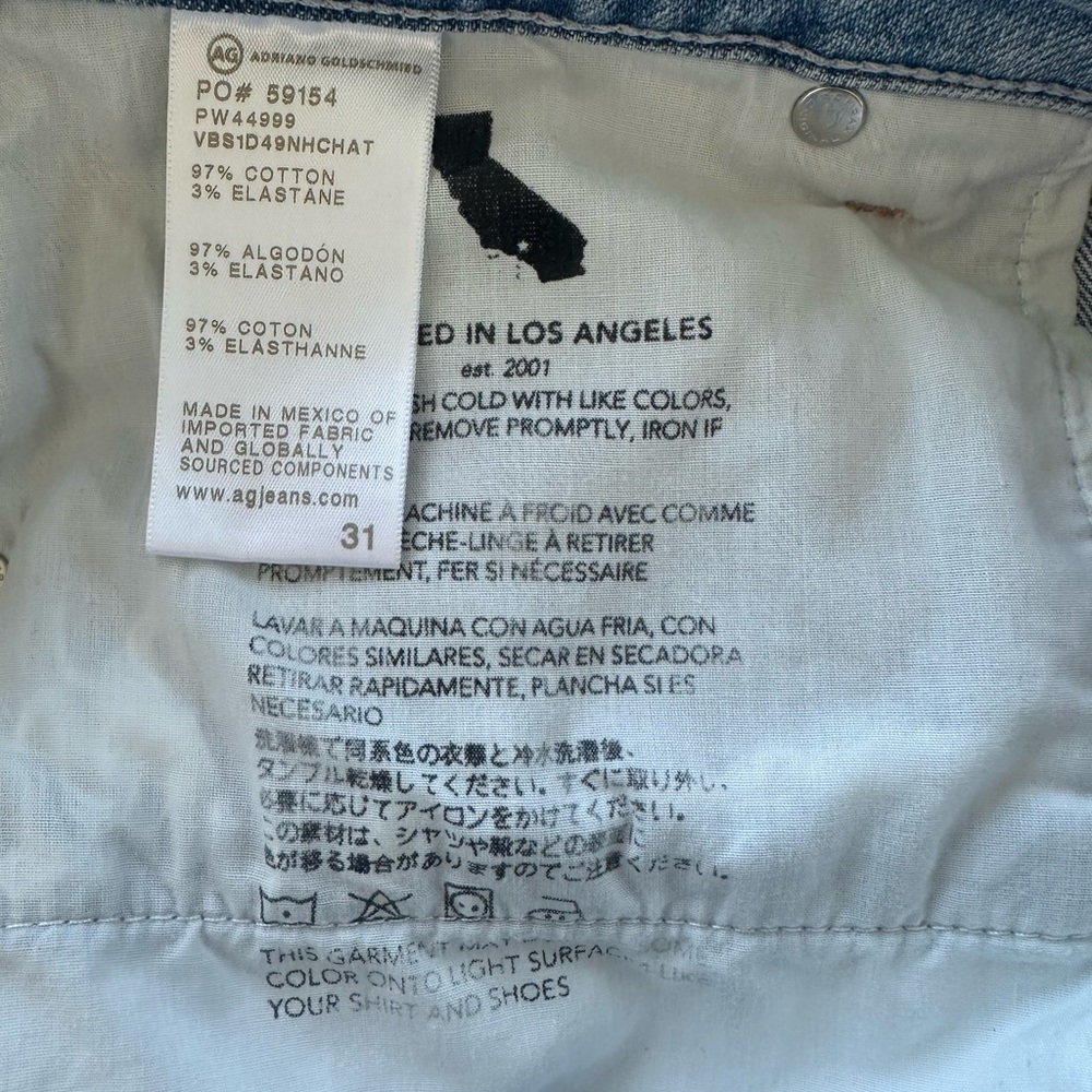 AG Denim in high rise wide leg fray 31 - Picture 4 of 7